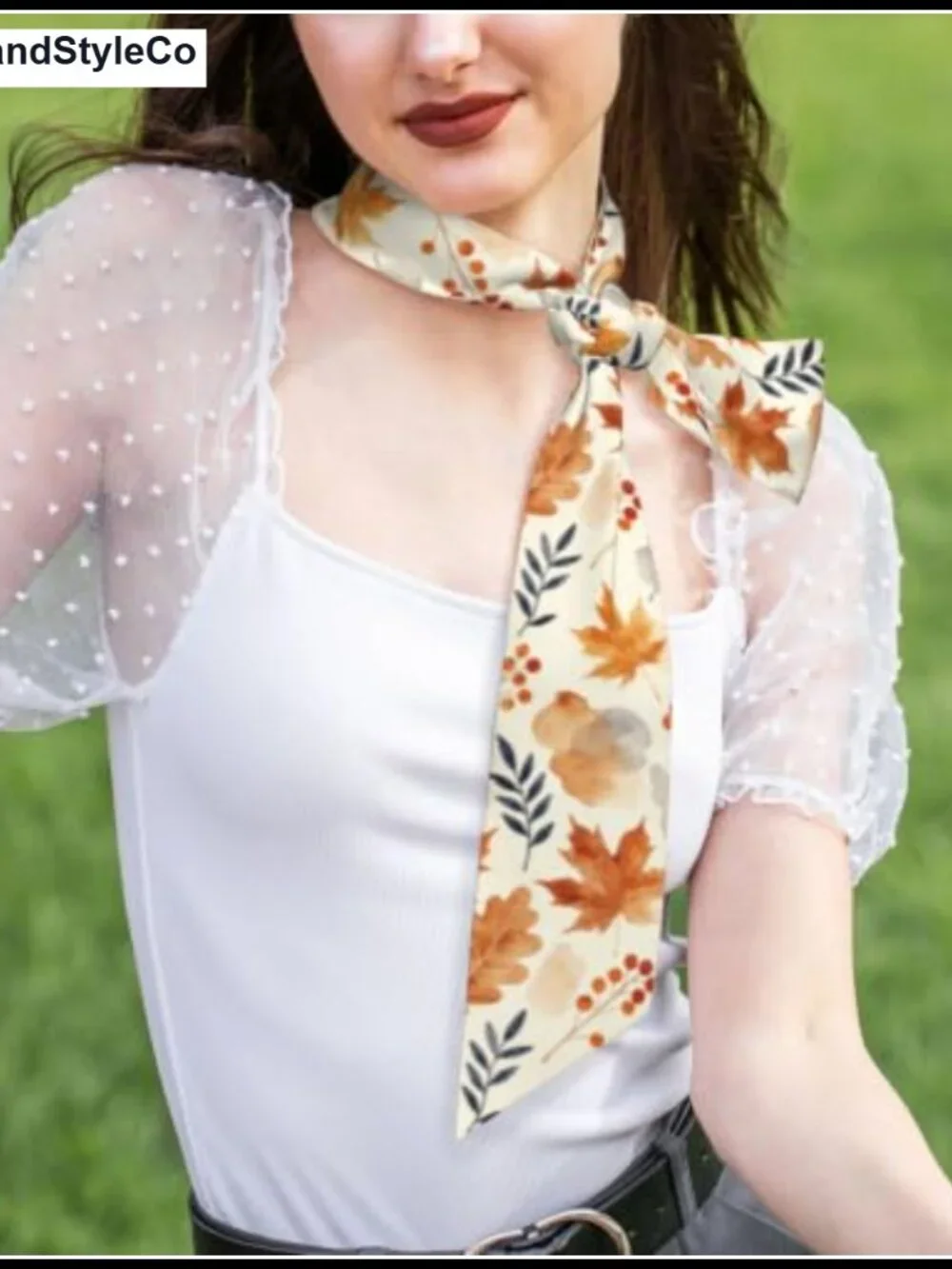 Silky Satin Skinny Scarf for Women, Multipurpose Head Neck Scarf